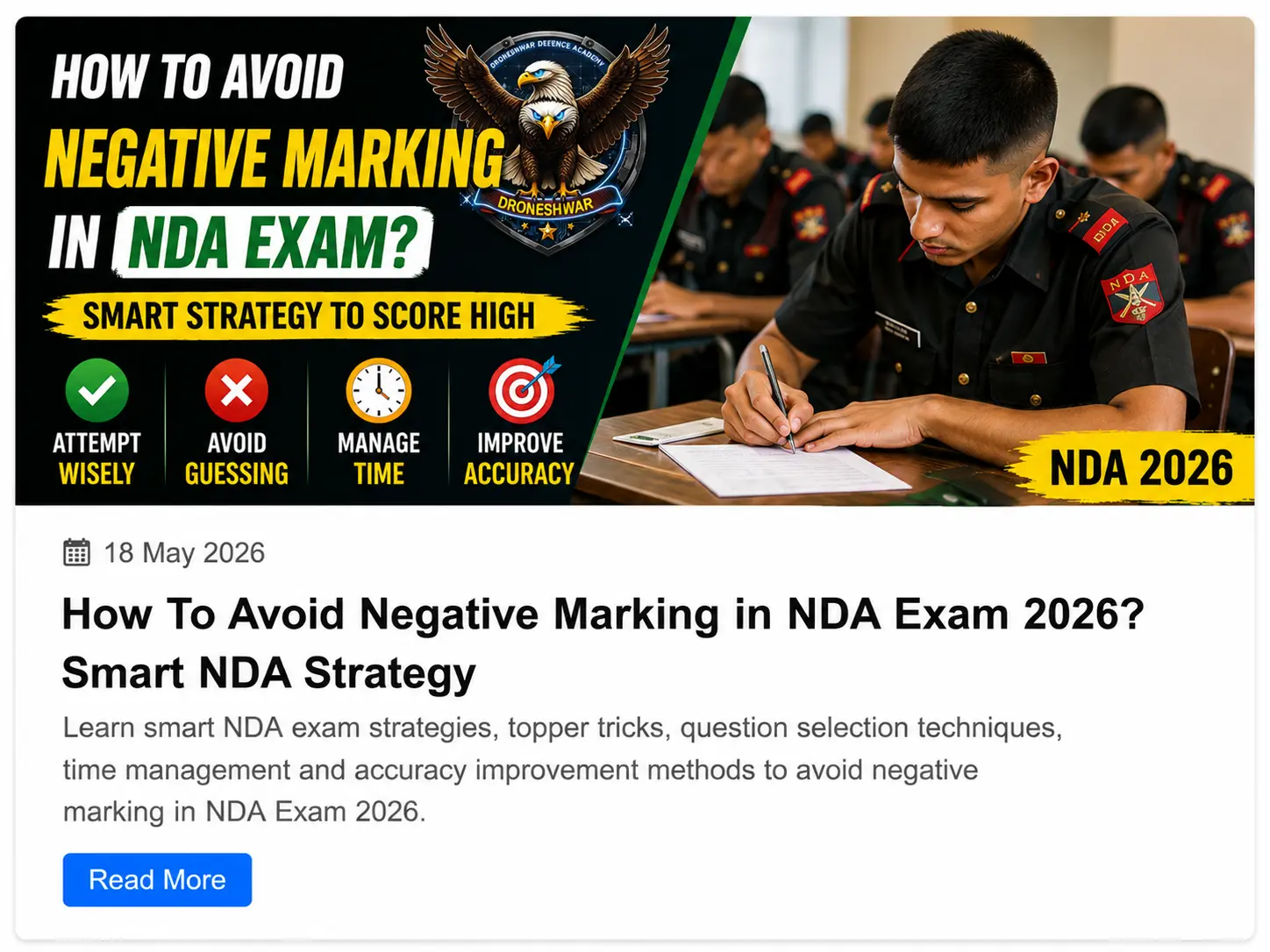 How To Avoid Negative Marking in NDA Exam